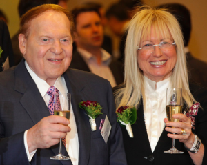 Sheldon Adelson may be outspent by Caesars in the online gambling lobby, but he and his wife Miriam have donated millions to Republican causes.