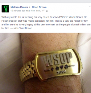 Chad Brown, death, WSOP bracelet, World Series of Poker 2014