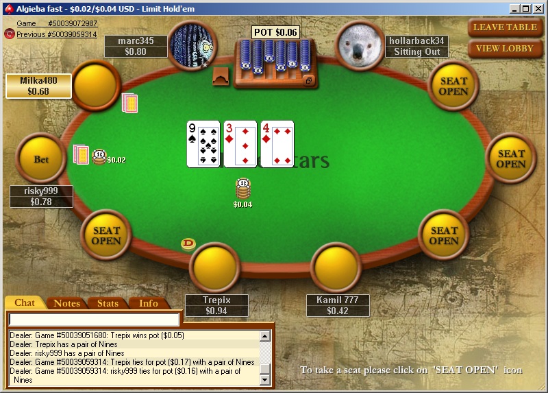 PokerStars real money table