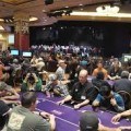 Two poker players fight inside Harrah's New Orleans poker room.