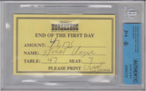 Stu Ungar chip count card eBay auction